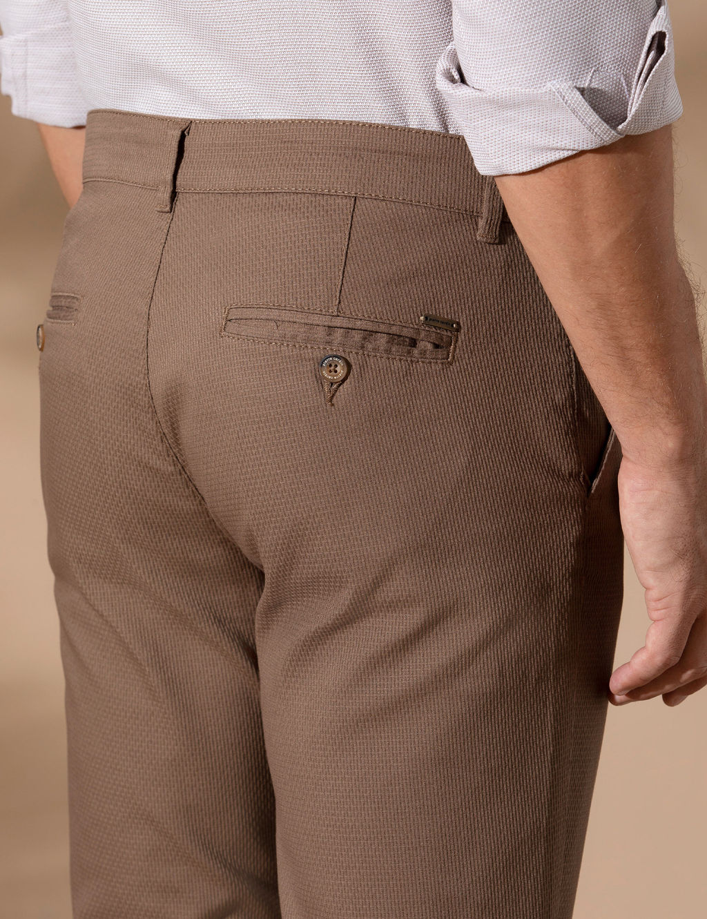 Kahverengi Arm_rl_ Slim Fit Chino Pantolon