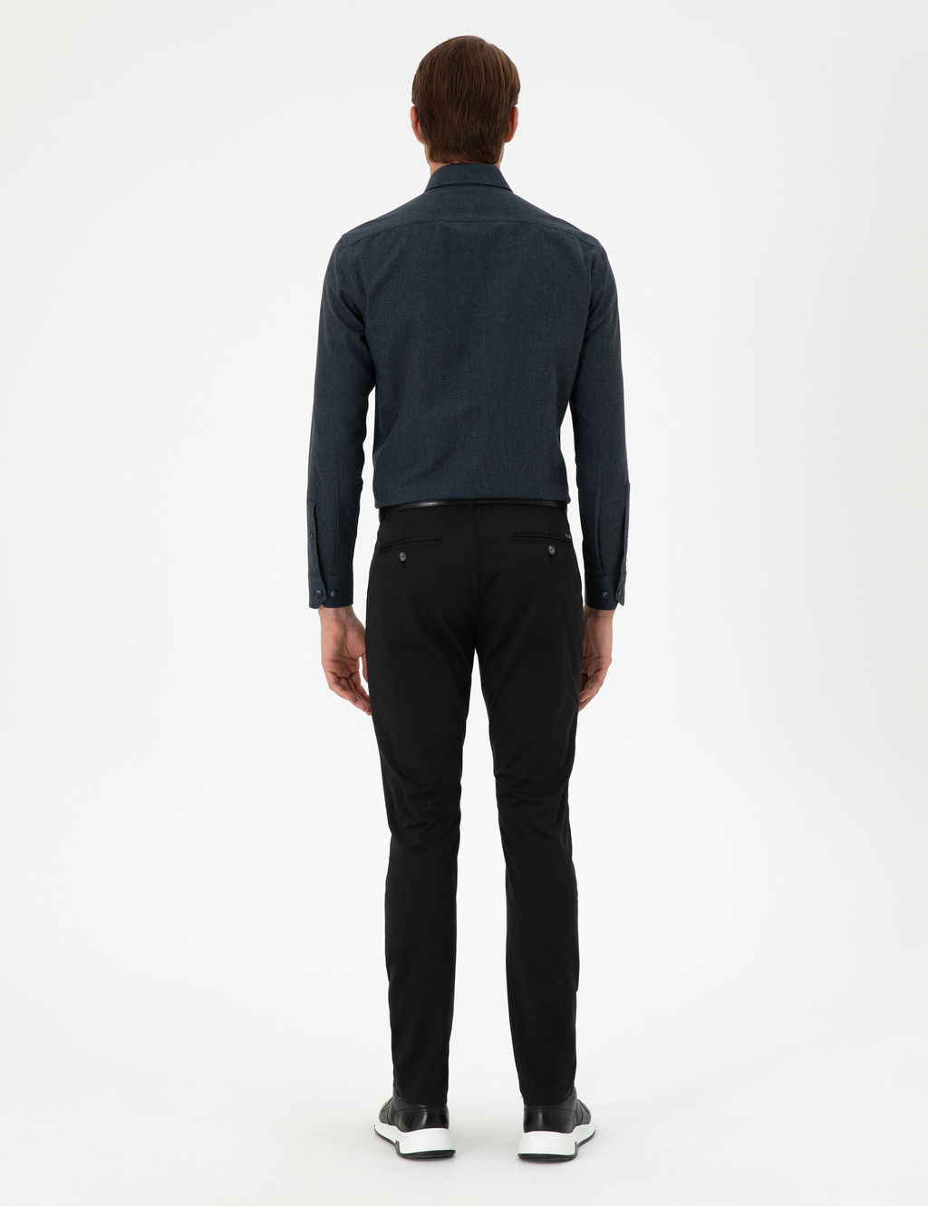 Siyah Slim Fit Basic Kanvas Pantolon