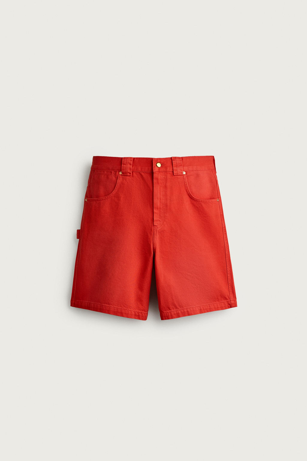 BERMUDA RELAXED FIT ALGOD?N / Blanco / Rojo - Zara фото 6