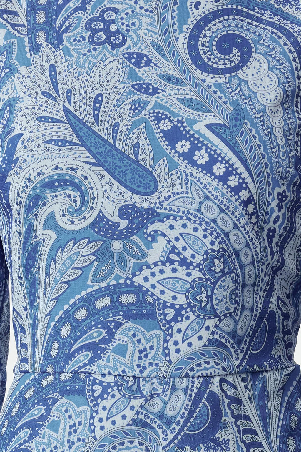 Koyu Mavi Desenli Volanl? Midi Dokuma Elbise TWOAW23EL01436