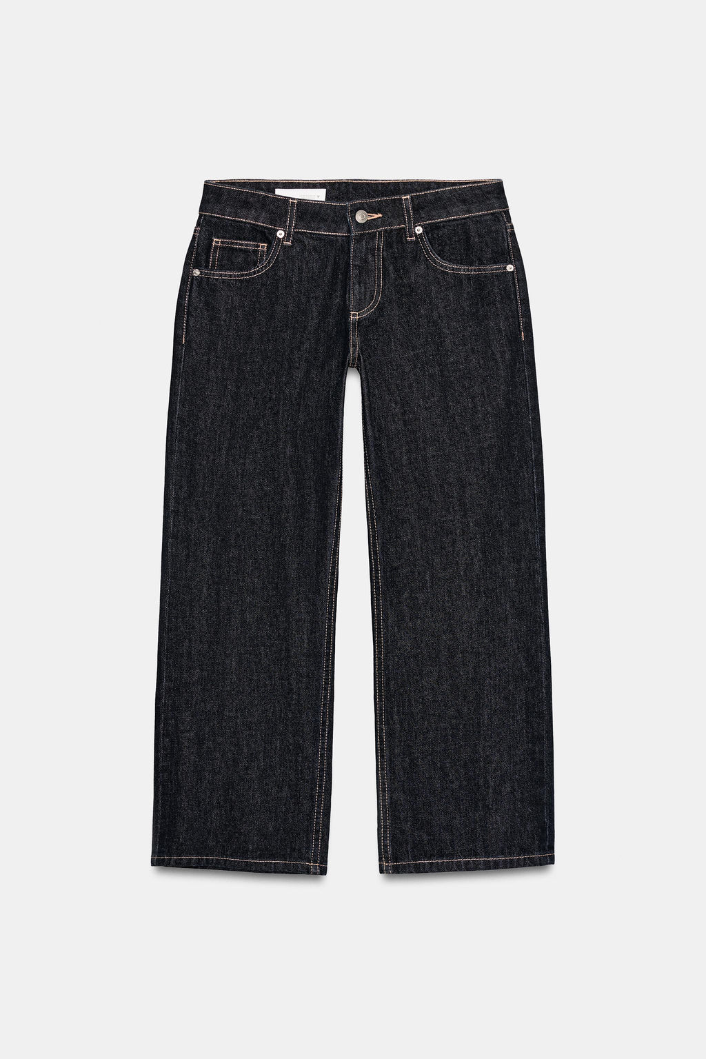 JEANS TRF WIDE LEG CROPPED TIRO BAJO / Marino oscuro - Zara фото 7