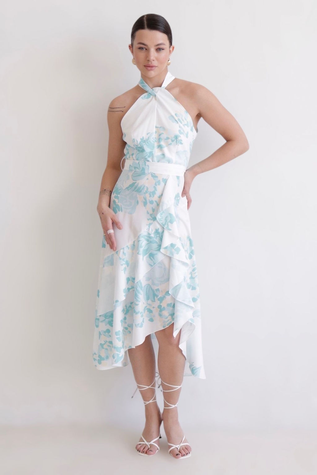 Martichelli Платье с голубым цветочным принтом  фото 10
