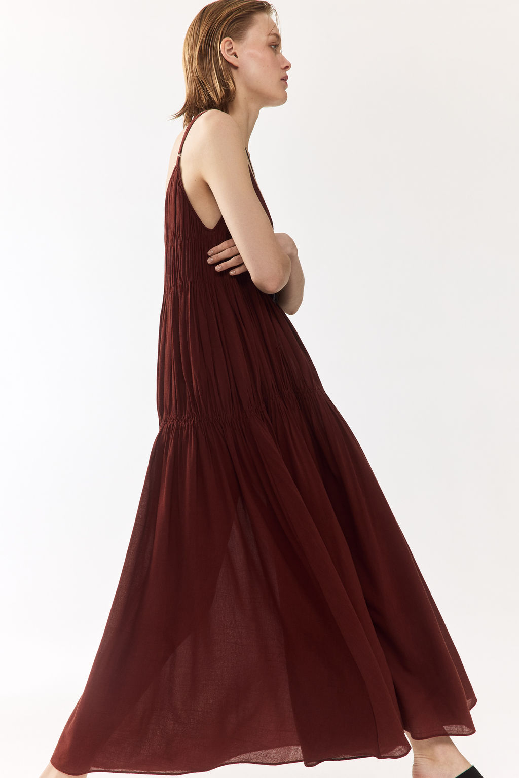 Vestido fruncido con tirantes espagueti - H&m фото 2