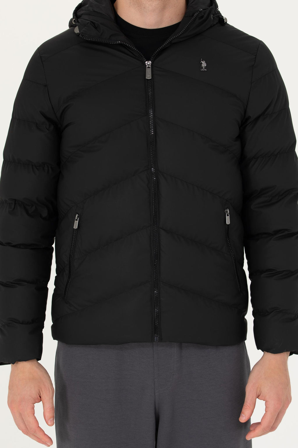 U. S. Polo Assn / Мужская черная кожаная куртка - U.s. polo assn фото 13