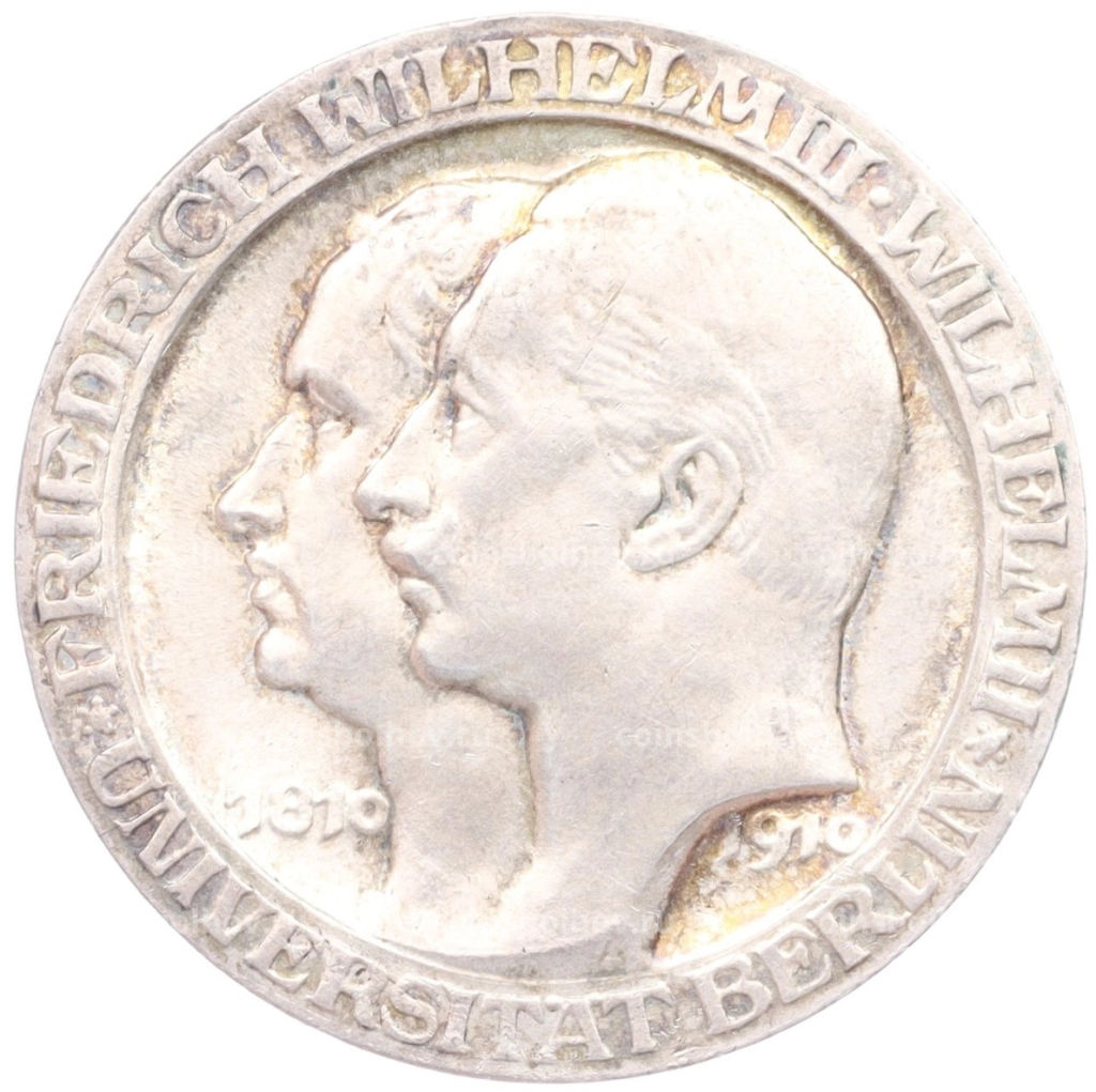 3 марки 1910 года A Германия (Пруссия) Берлинский университет