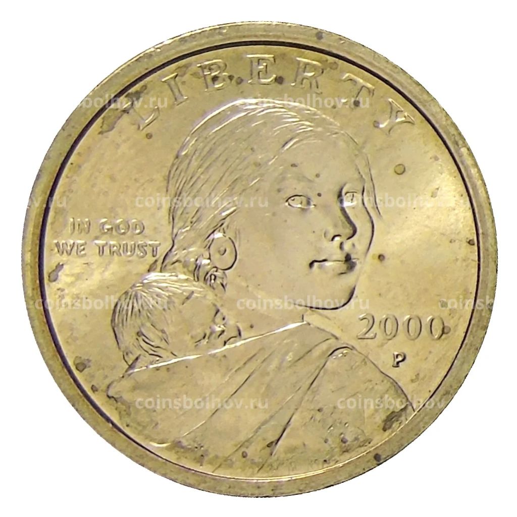 1 доллар 2000 года P США Сакагавея Парящий Орел