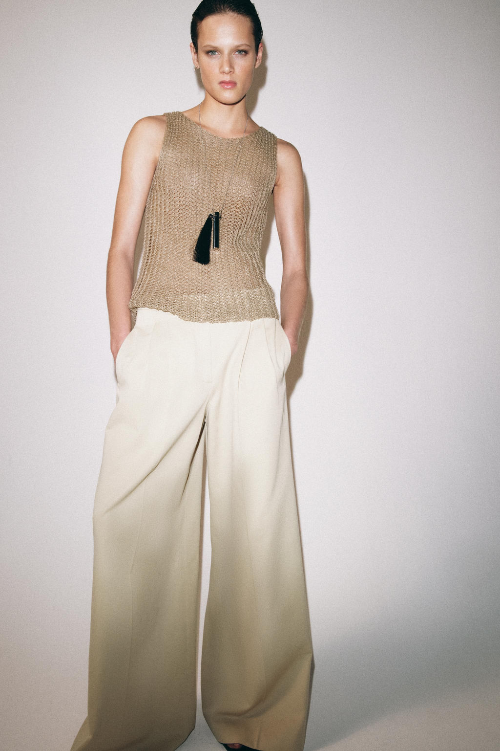 ZW COLLECTION PLEATED WIDE-LEG TROUSERS - Zara фото 13