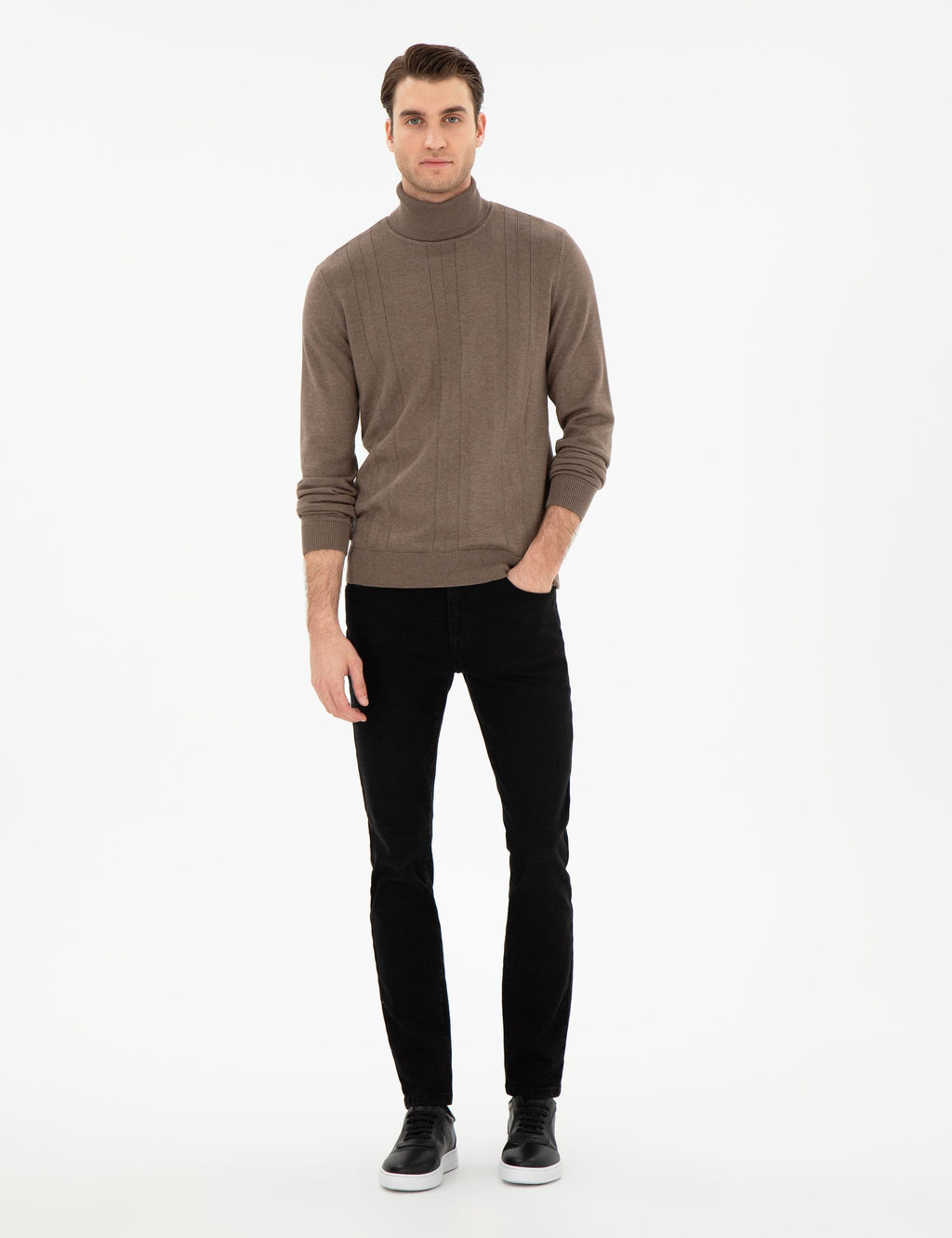 Vizon Melanj Slim Fit Bal_k__ Yaka Triko Kazak - Pierre cardin фото 4