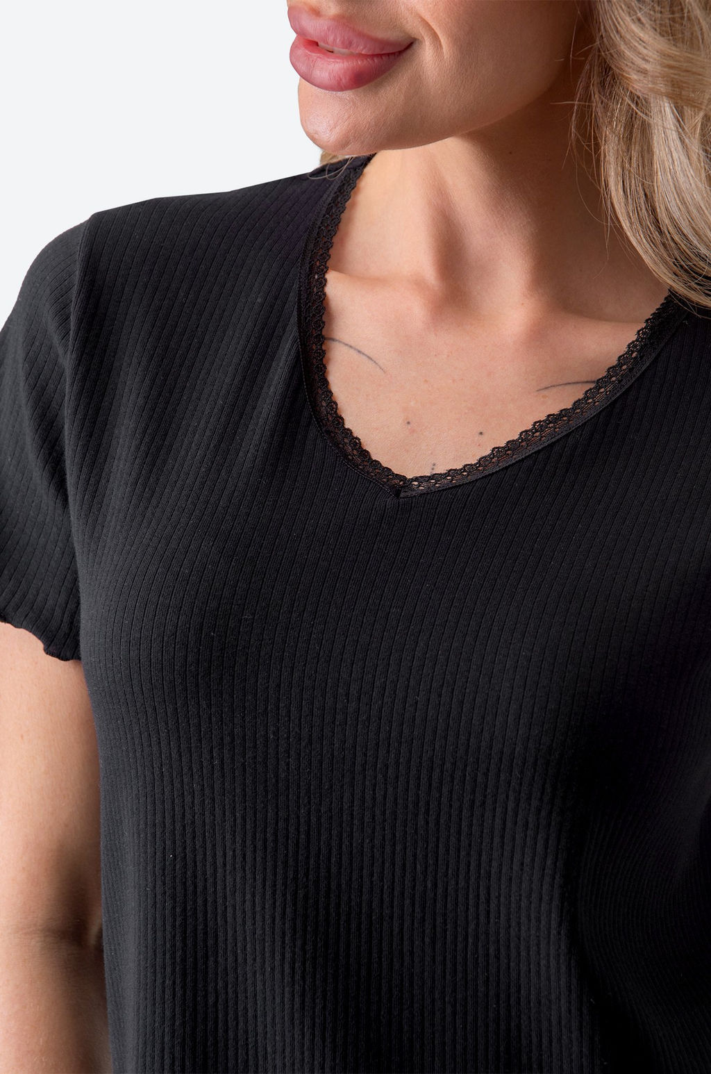 Женская пижама с шортами в рубчик Happy Fox  фото 6