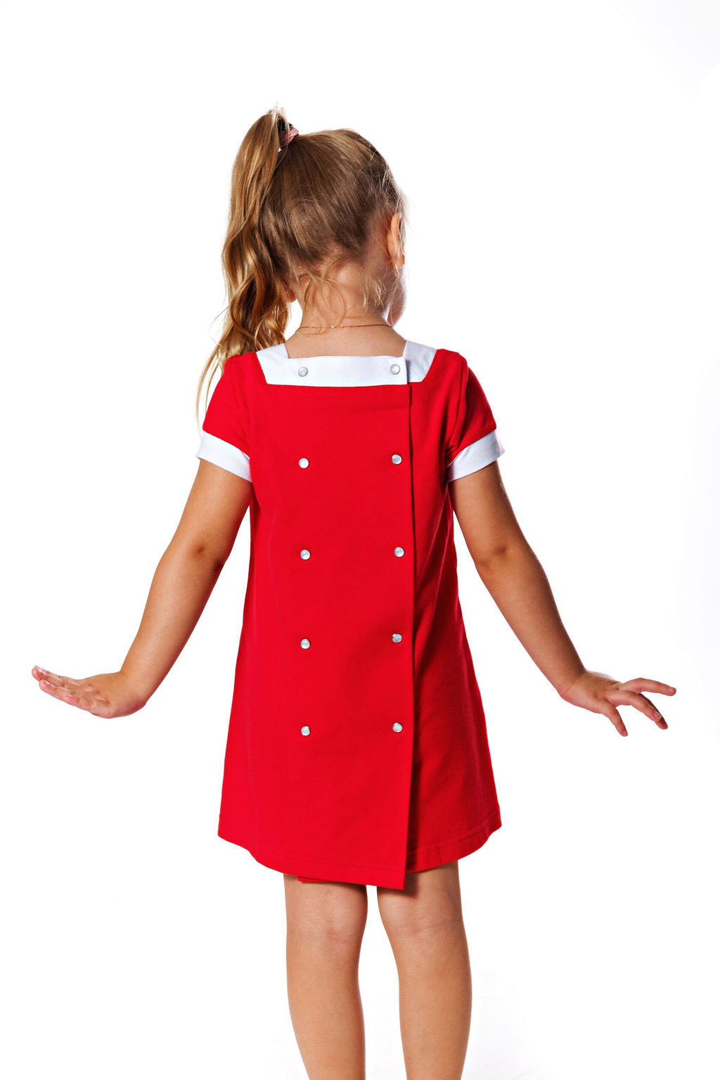 Платье Ретро кор/рукав цвет Красный, пике 100% х/б - 5+ фото 2