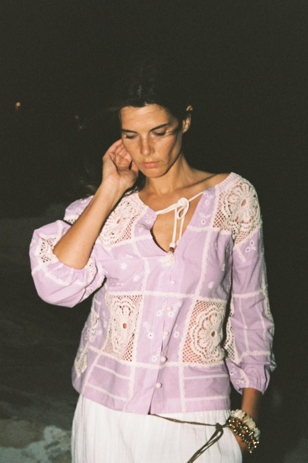 CONTRAST CROCHET SHIRT - Zara фото 2