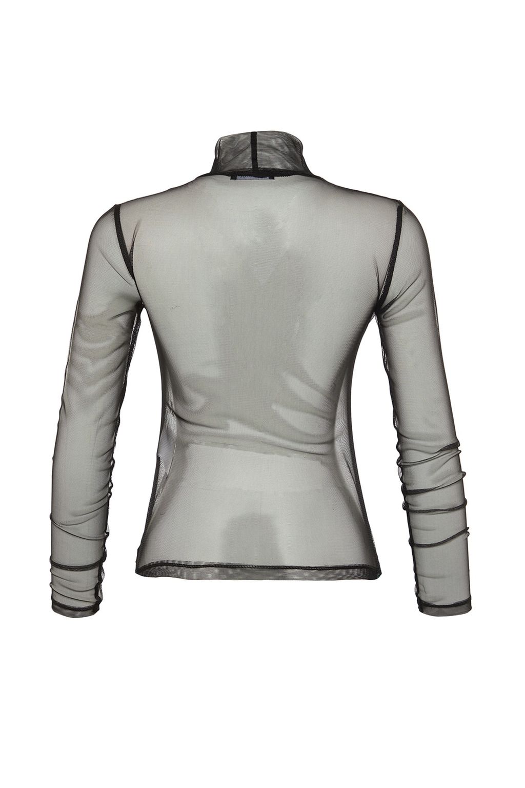 Trendyolmilla Siyah Fitted/Vucuda Oturan Dik Yaka Tul Orme Bluz TWOAW22BZ0166