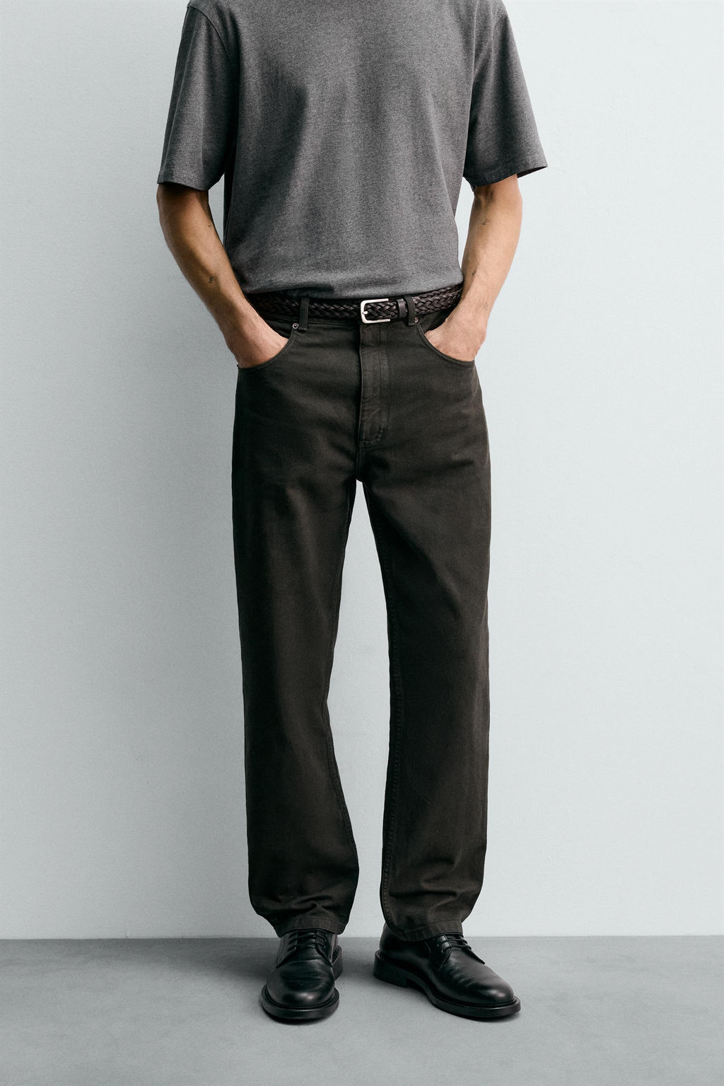 TEXTURED STRAIGHT-LEG TROUSERS - Zara фото 2