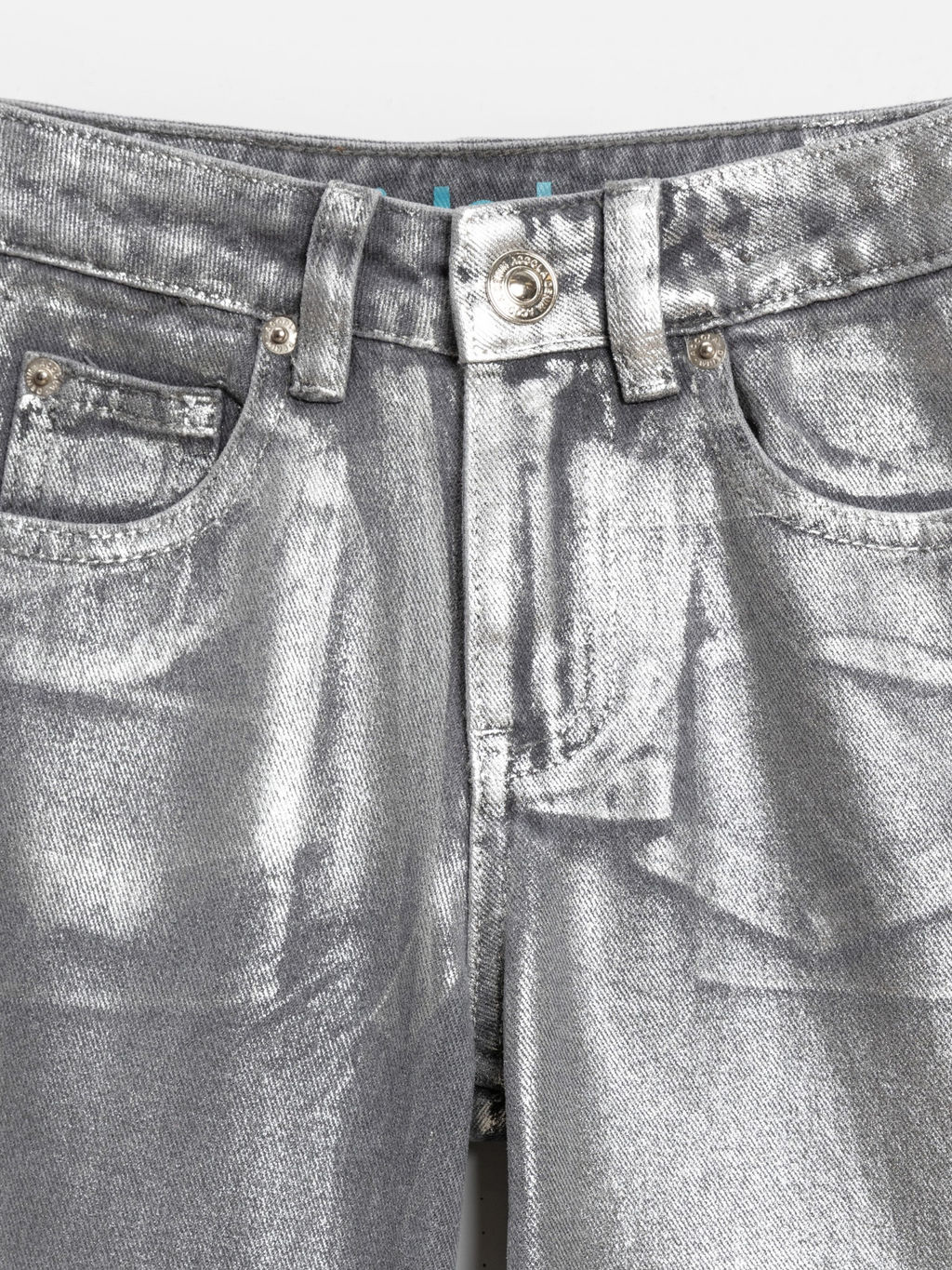 ACOOLA / Брюки джинсовые детские для девочек Poka серебряный  фото 5