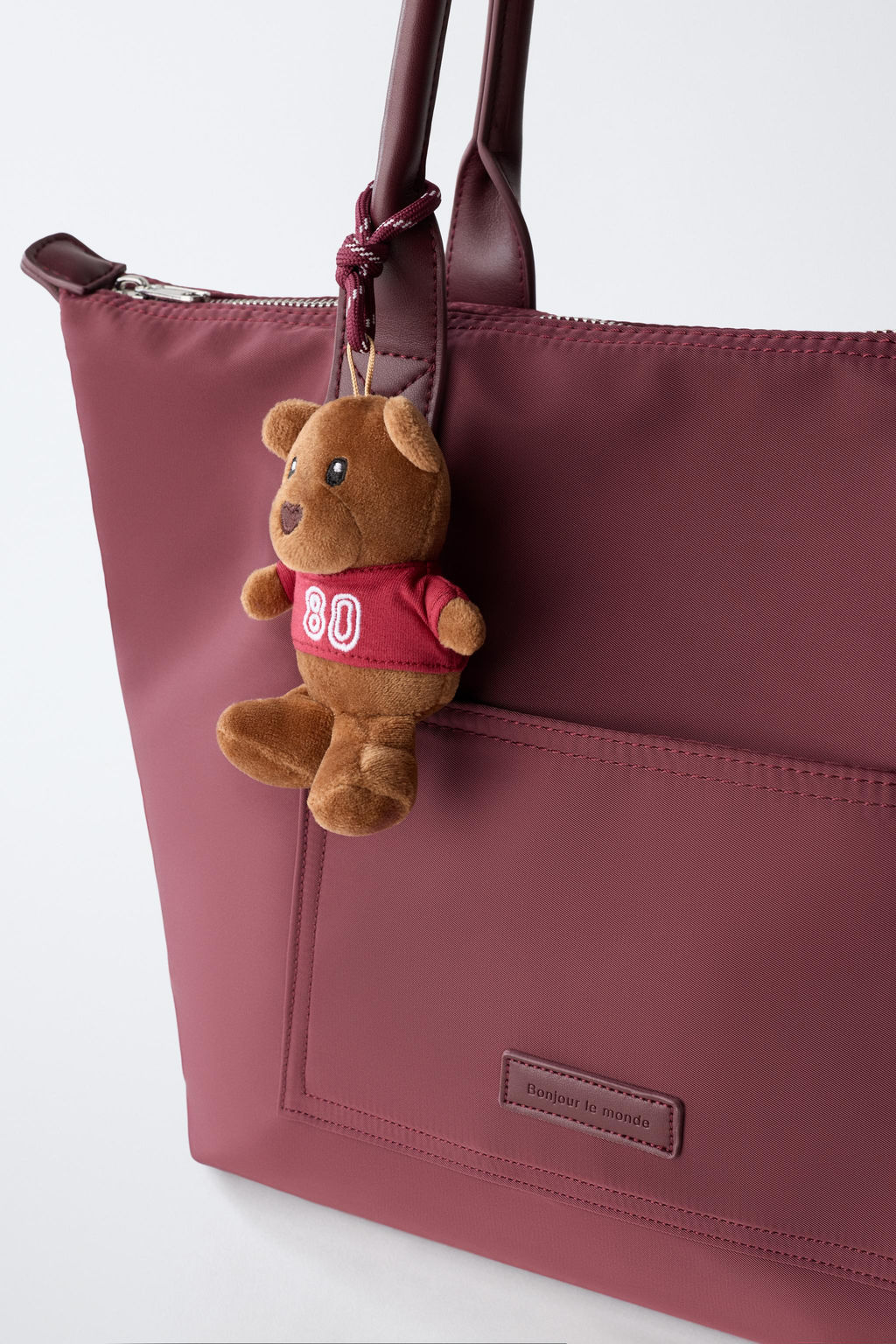 NYLON TOTE BAG WITH TEDDY BEAR CHARM - Zara фото 3