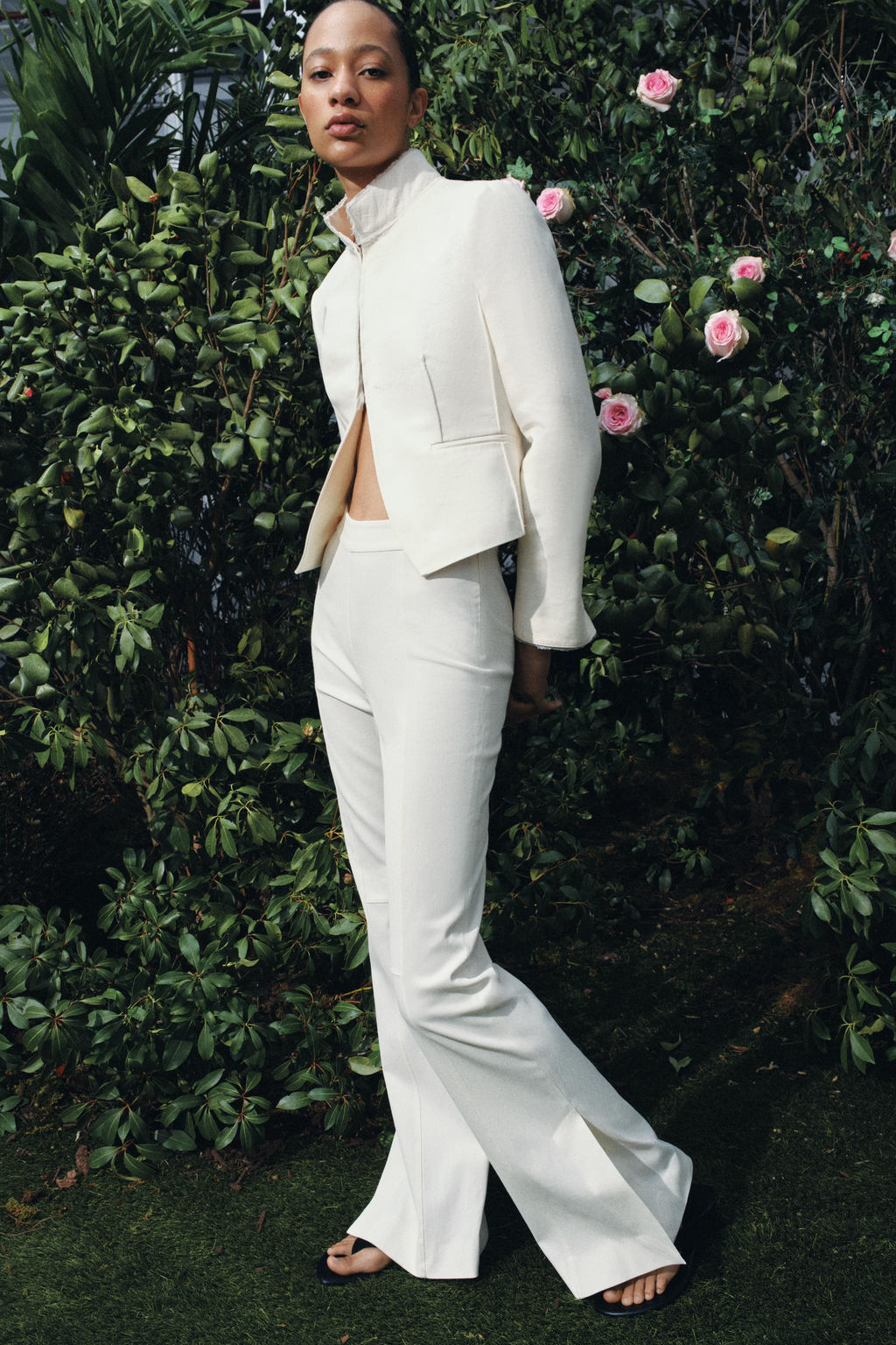 BLAZER ENTALLADA COMBINADA ZW COLLECTION / Crudo - Zara фото 6