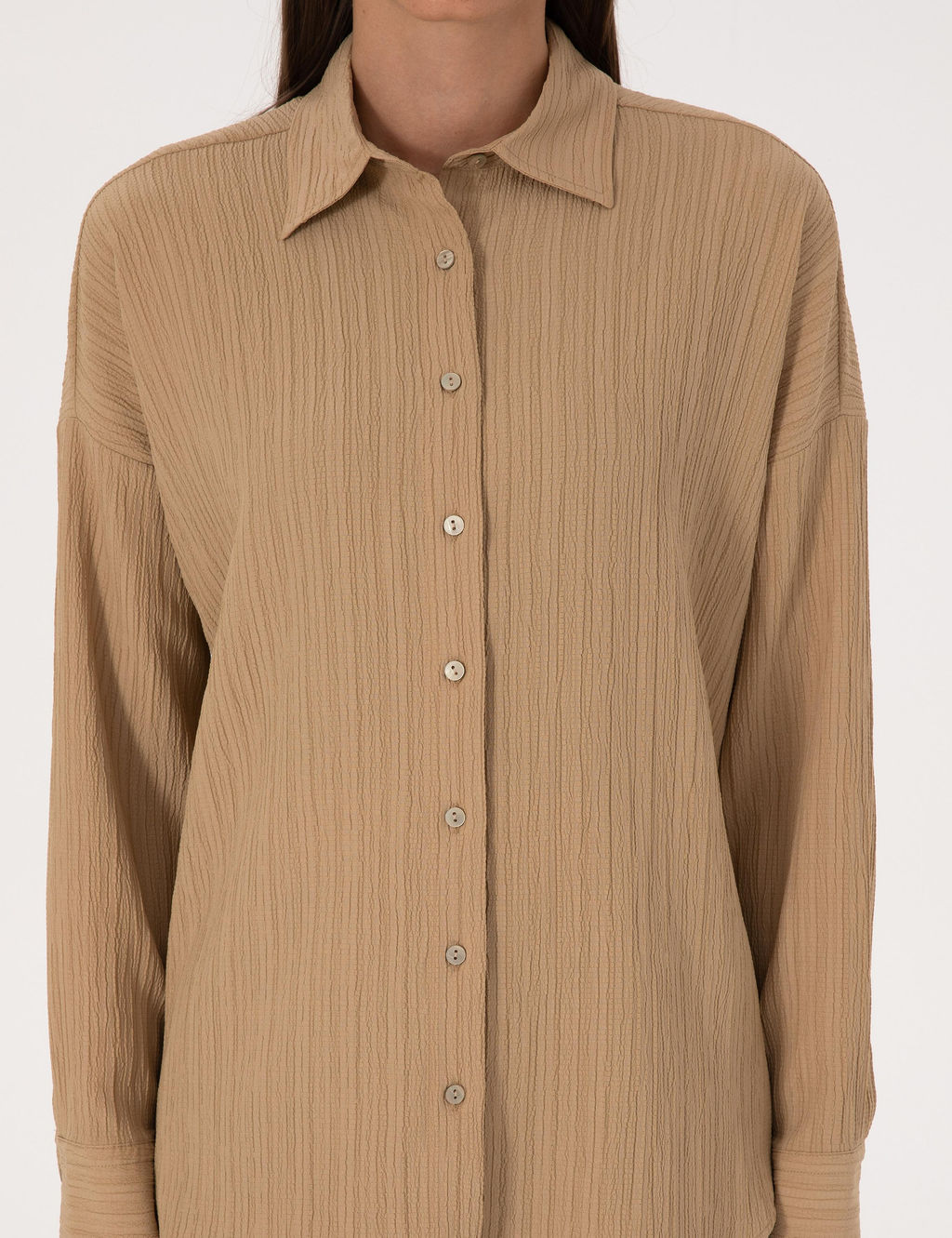 Koyu Bej Oversize Uzun Kollu G_mlek - Pierre cardin фото 6