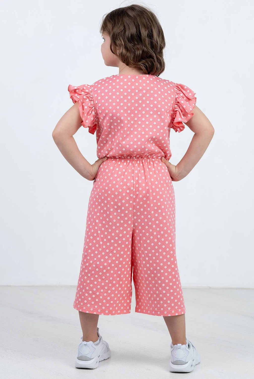 Комбинезон д/д Катенька, цвет Персик(горошек),100% х/б - 5+ фото 2