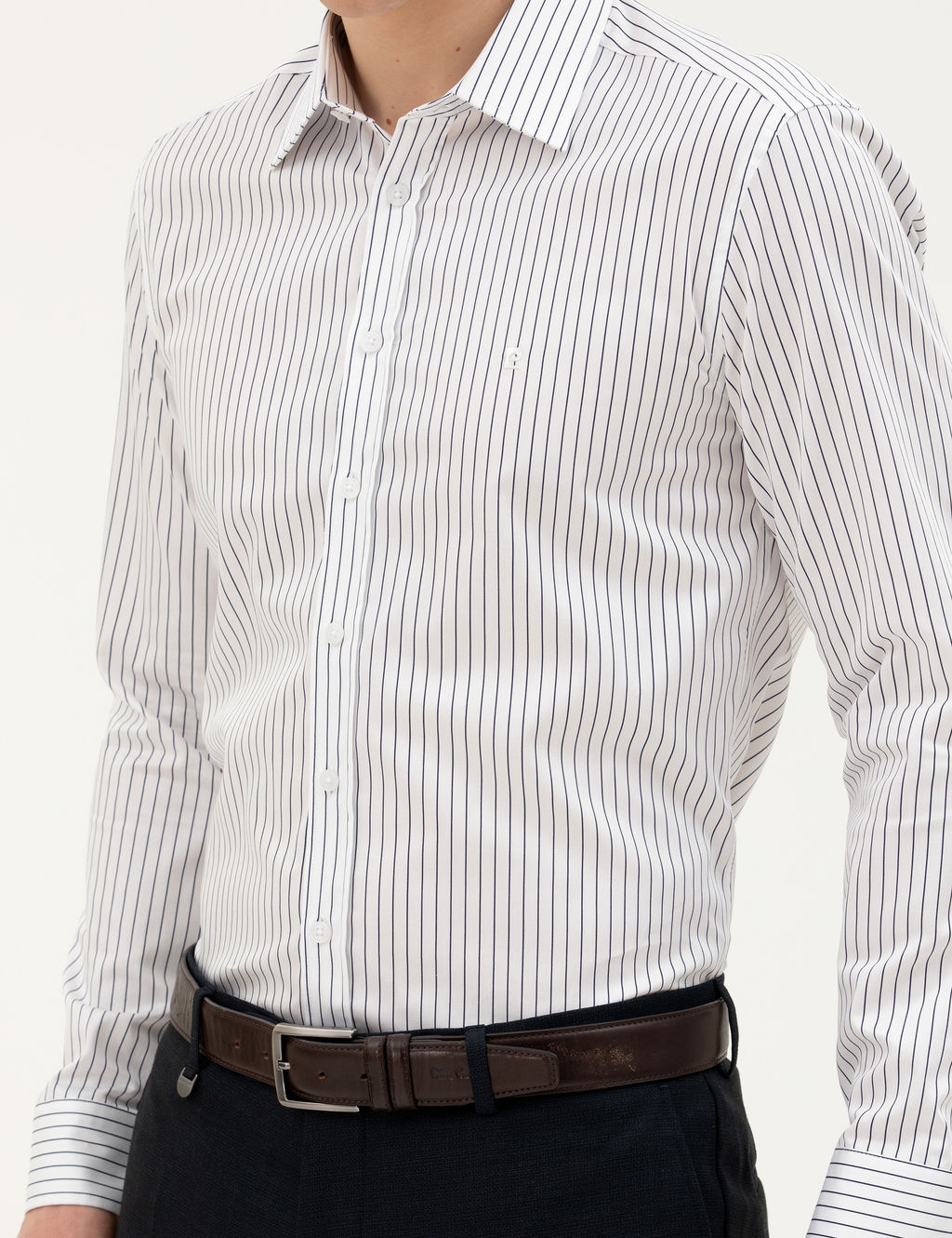 Lacivert Slim Fit Uzun Kollu G_mlek