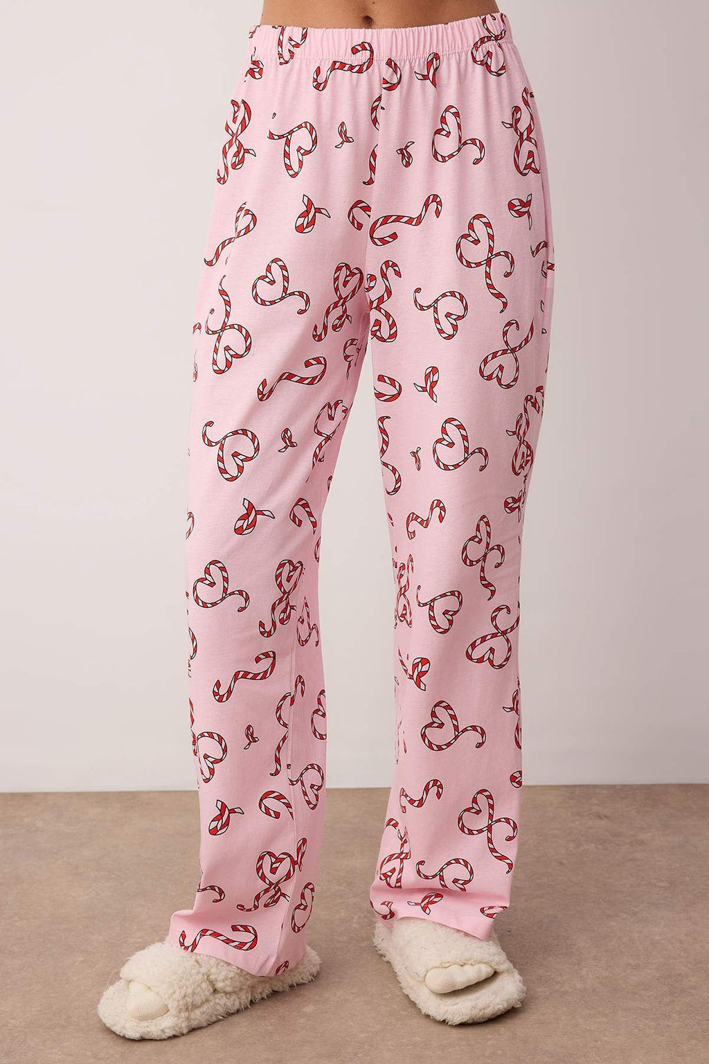 Pembe %100 Pamuklu Kalpli Y?lbas? Desenli Gomlek Yaka Orme Pijama Tak?m? THMAW26PT00064 - Trendyolmilla фото 9