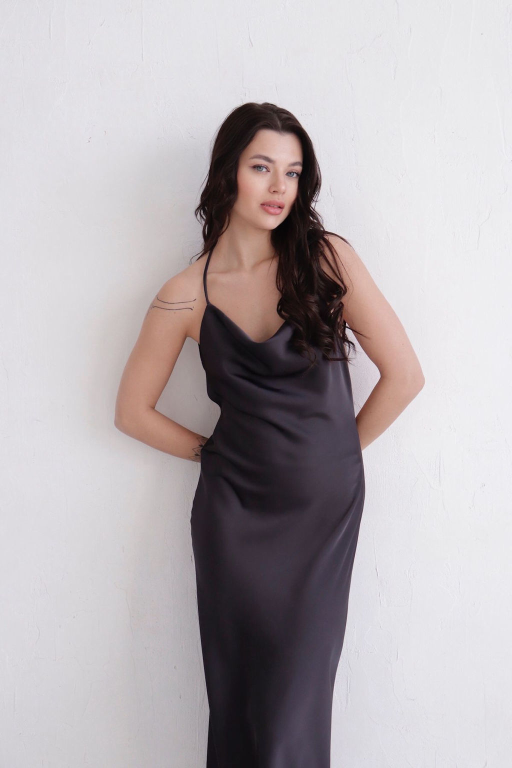 12080 Платье-комбинация макси чёрное - Martichelli фото 3