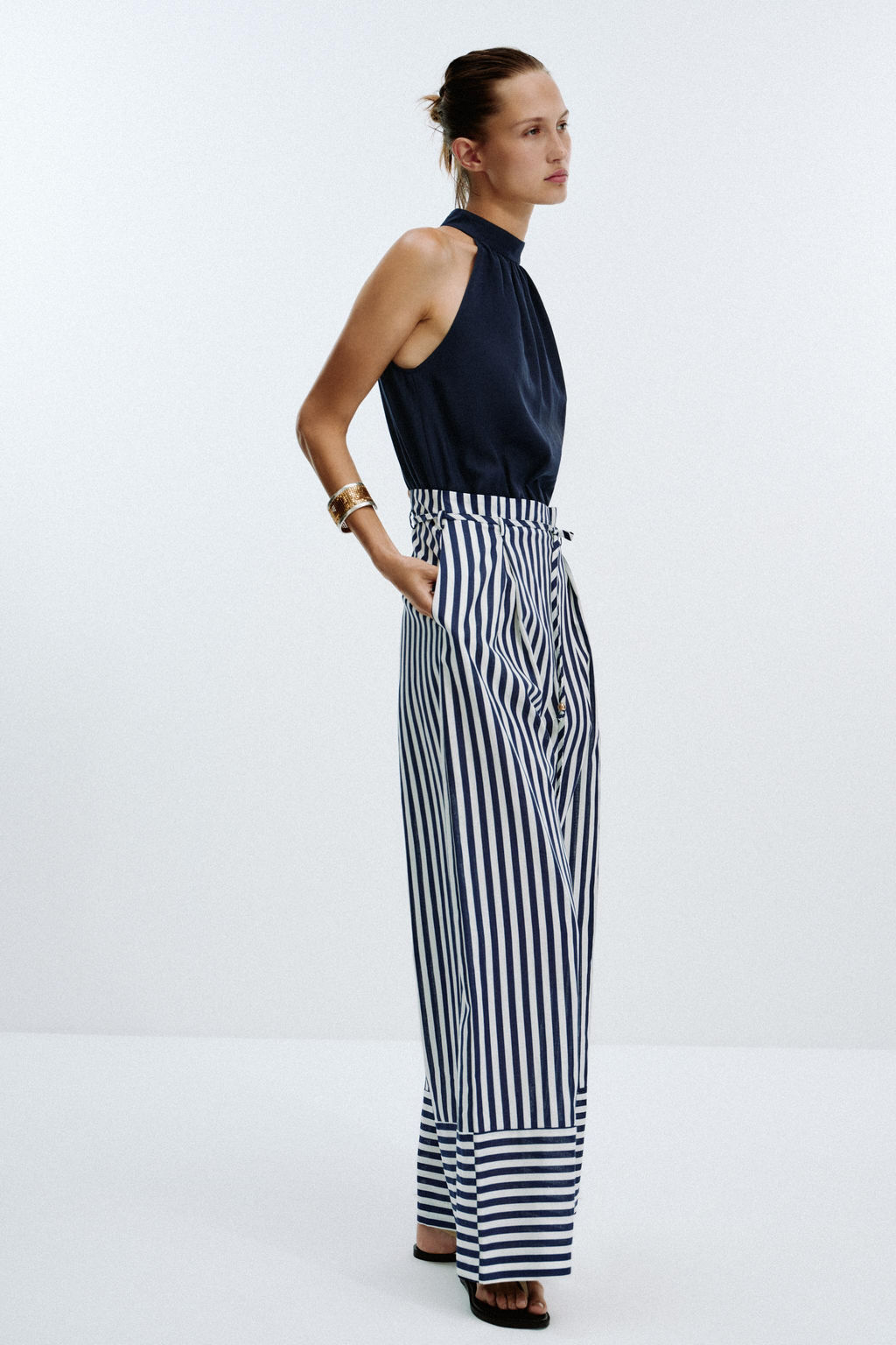 LINEN BLEND LONG JUMPSUIT - Zara фото 7