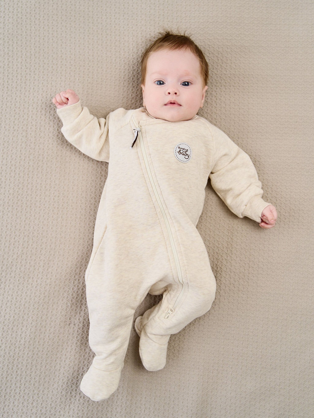Комбинезон косуха с закрытой ножкой "Ванильный пудинг" утепленный 0+