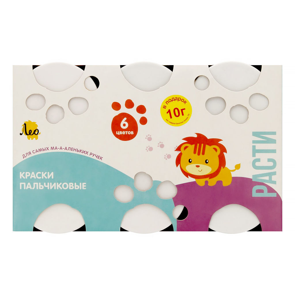 Краска пальчиковая Лео Расти набор LFINP-006 6 цв. х 70 г