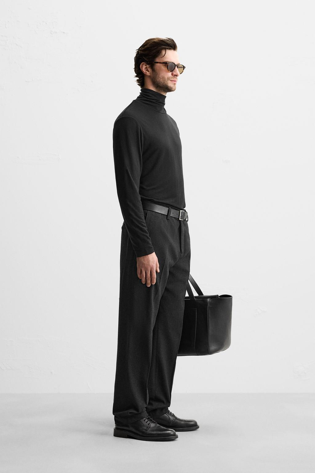 TEXTURED WOOL BLEND TROUSERS - Zara фото 4