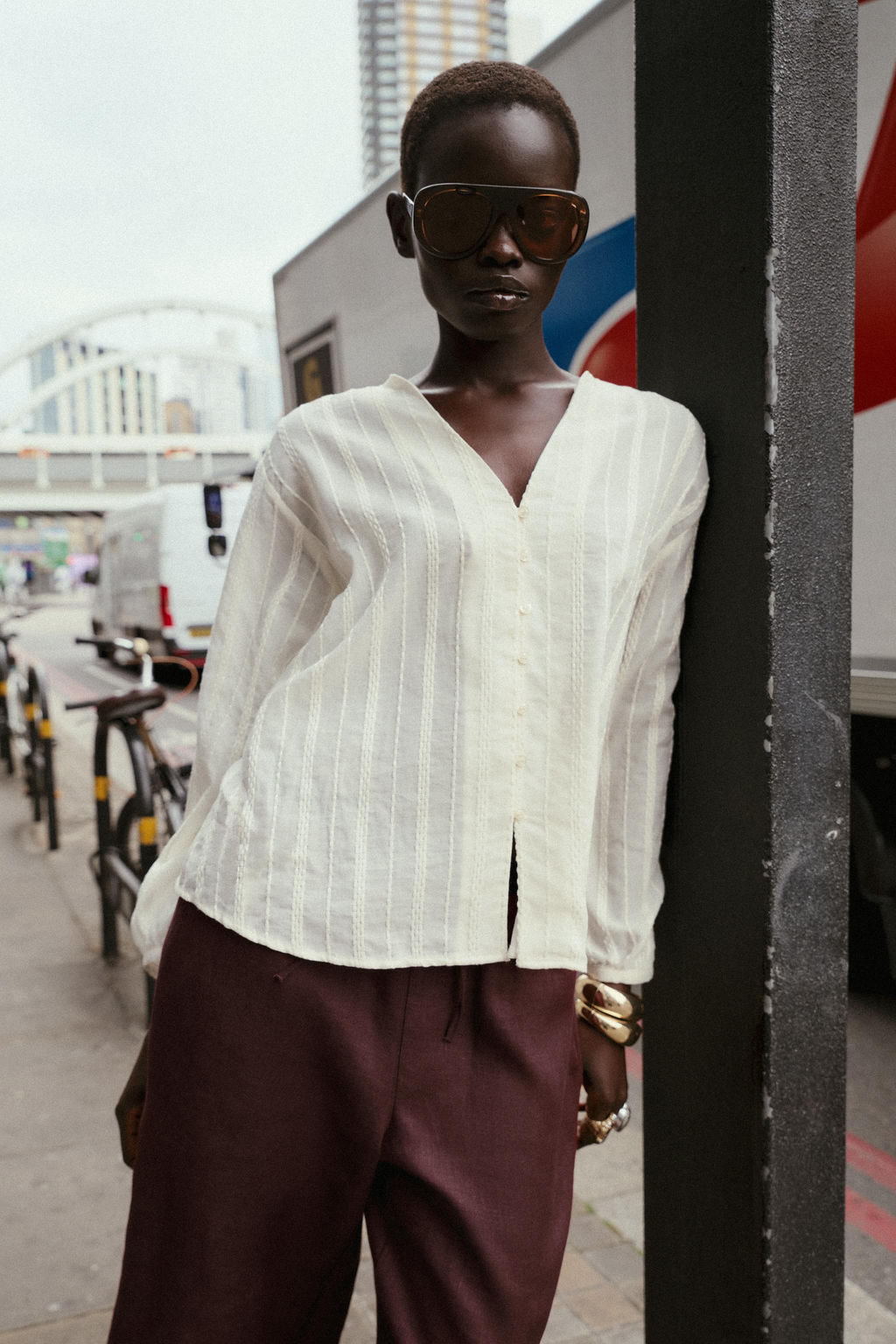 RUSTIC STRIPED BLOUSE - Zara фото 4