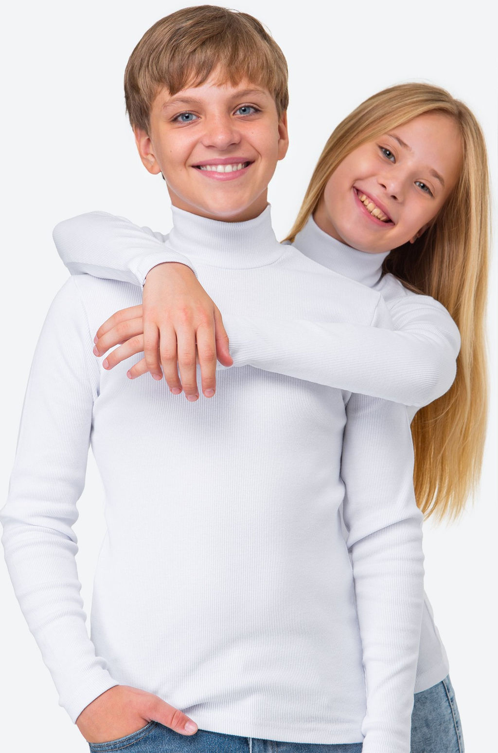 Детская базовая водолазка в рубчик Happyfox