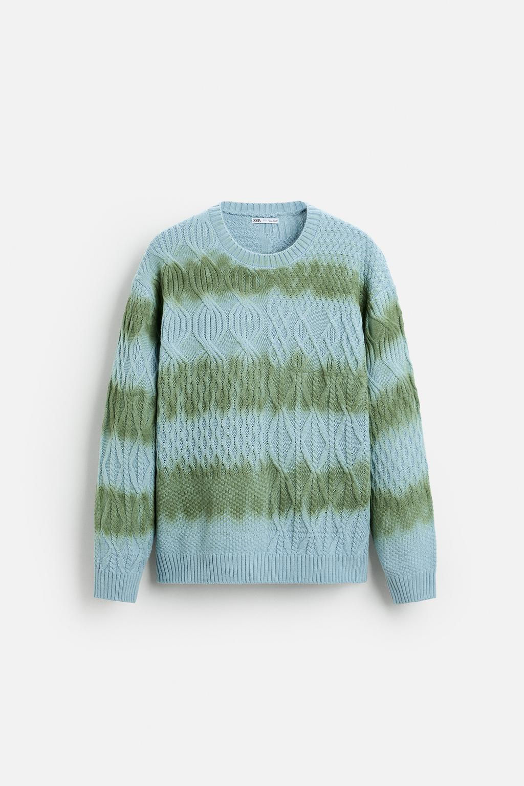 SPRAY PRINT CABLE-KNIT SWEATER - Zara фото 6