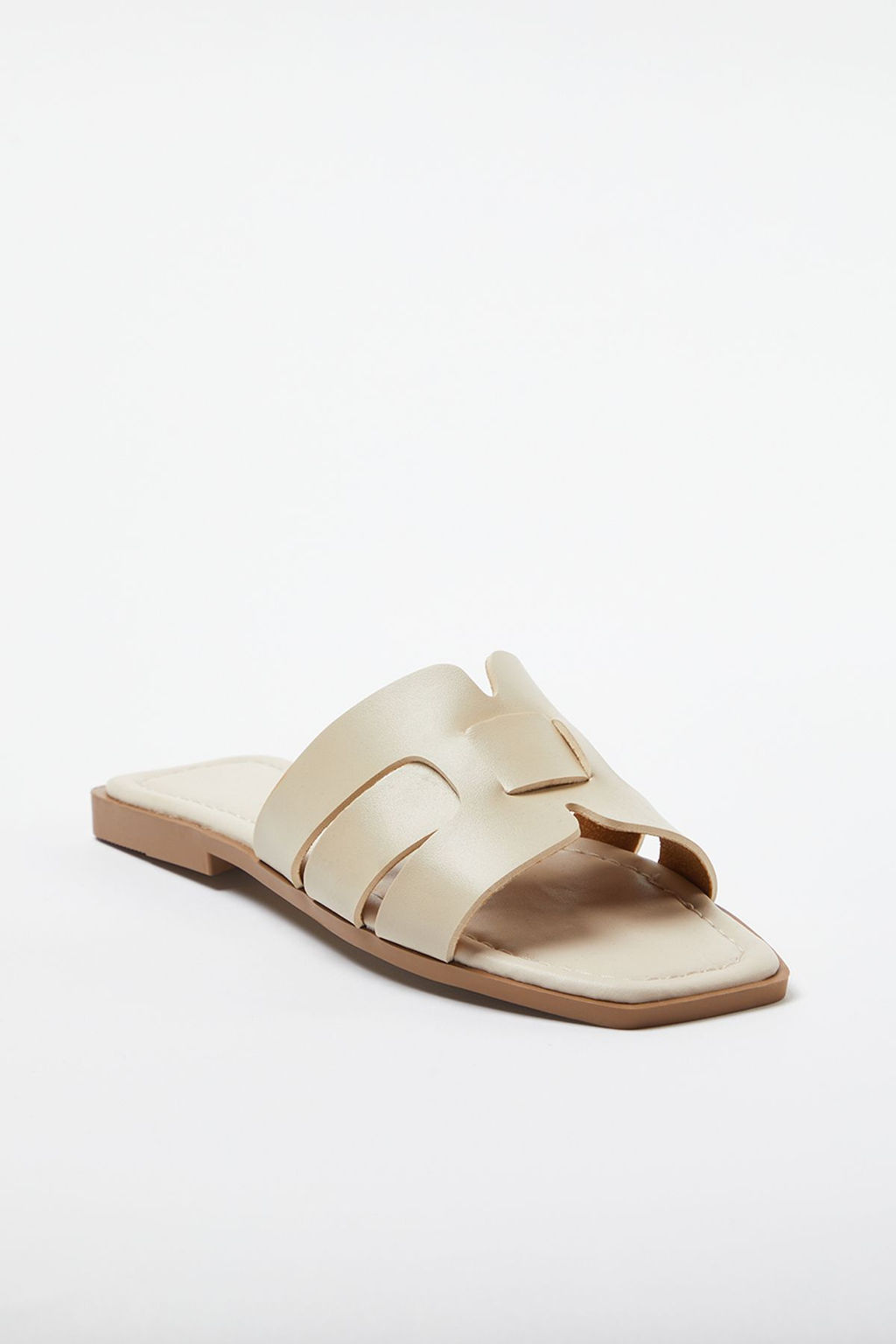 Trendyol Shoes Ekru Tek Bant Gunluk Kad?n Terlik TAKSS24TE00010 - Trendyolmilla фото 2