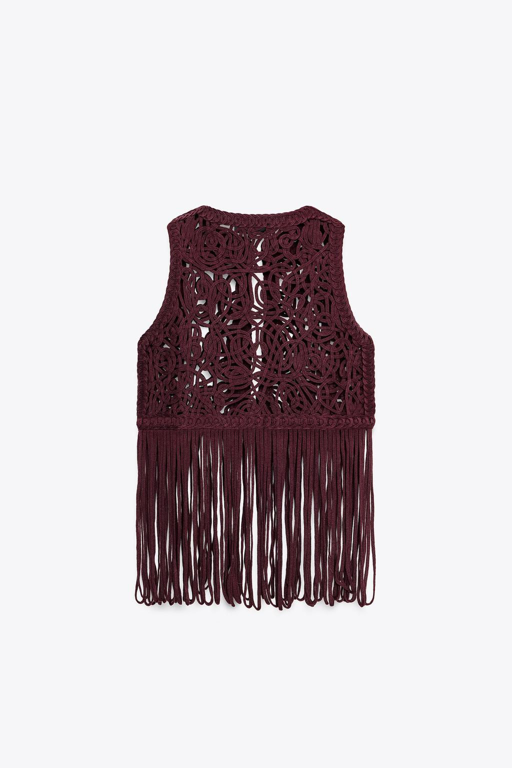 FRINGED MACRAME WAISTCOAT - Zara фото 7