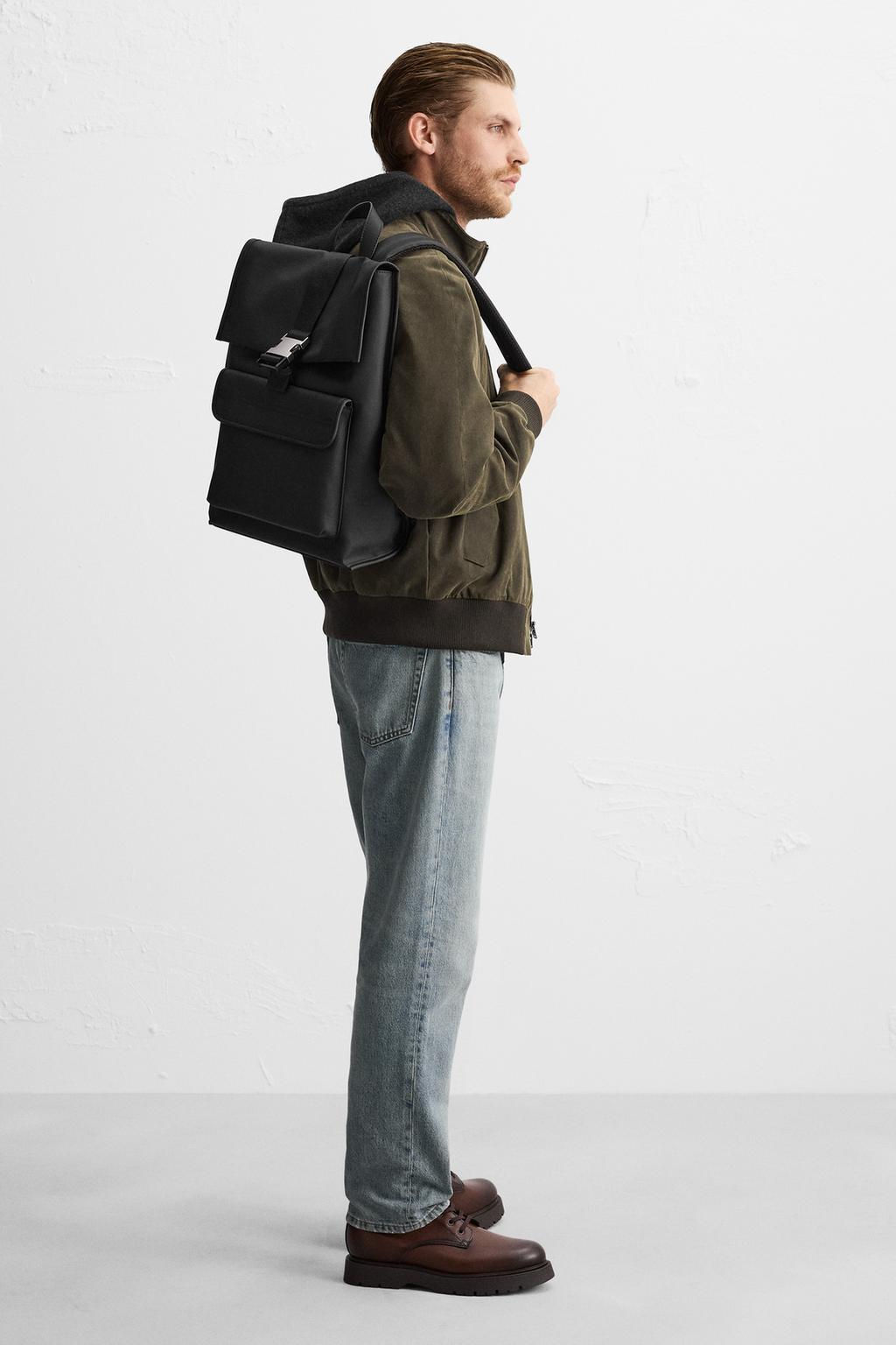 RUBBERISED BACKPACK WITH FLAP - Zara фото 2