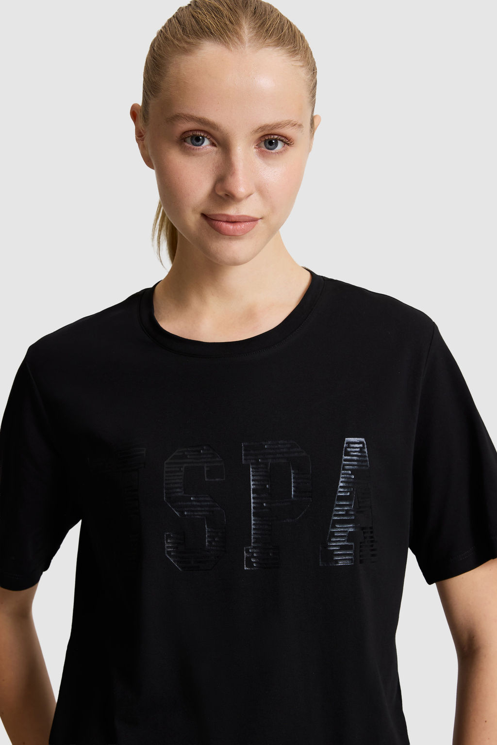 Kad_n Siyah Bisiklet Yaka Basic Ti__rt - U.s. polo assn фото 2