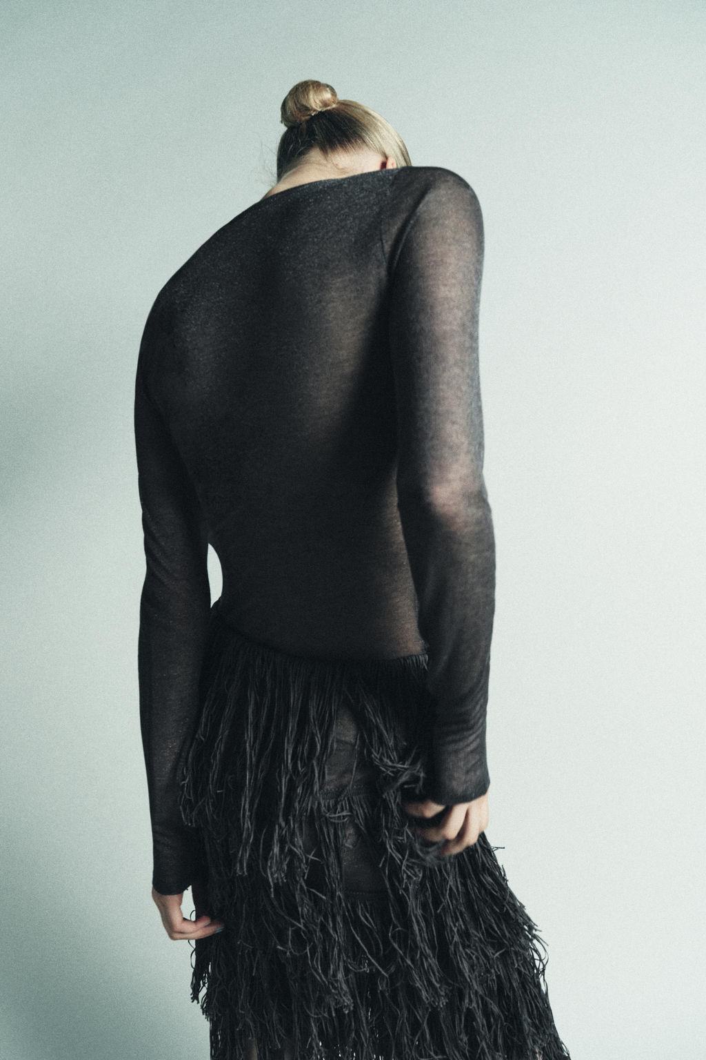 VESTIDO PUNTO HILO METALIZADO FLECOS / Azul / Gris - Zara фото 3