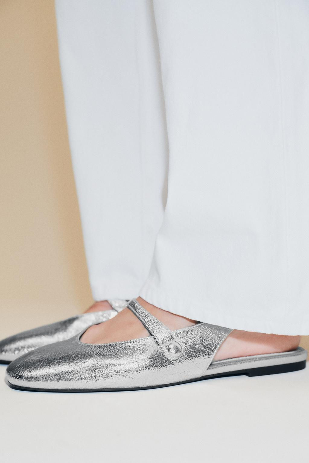 METALLIC EFFECT BALLERINAS - Zara фото 3
