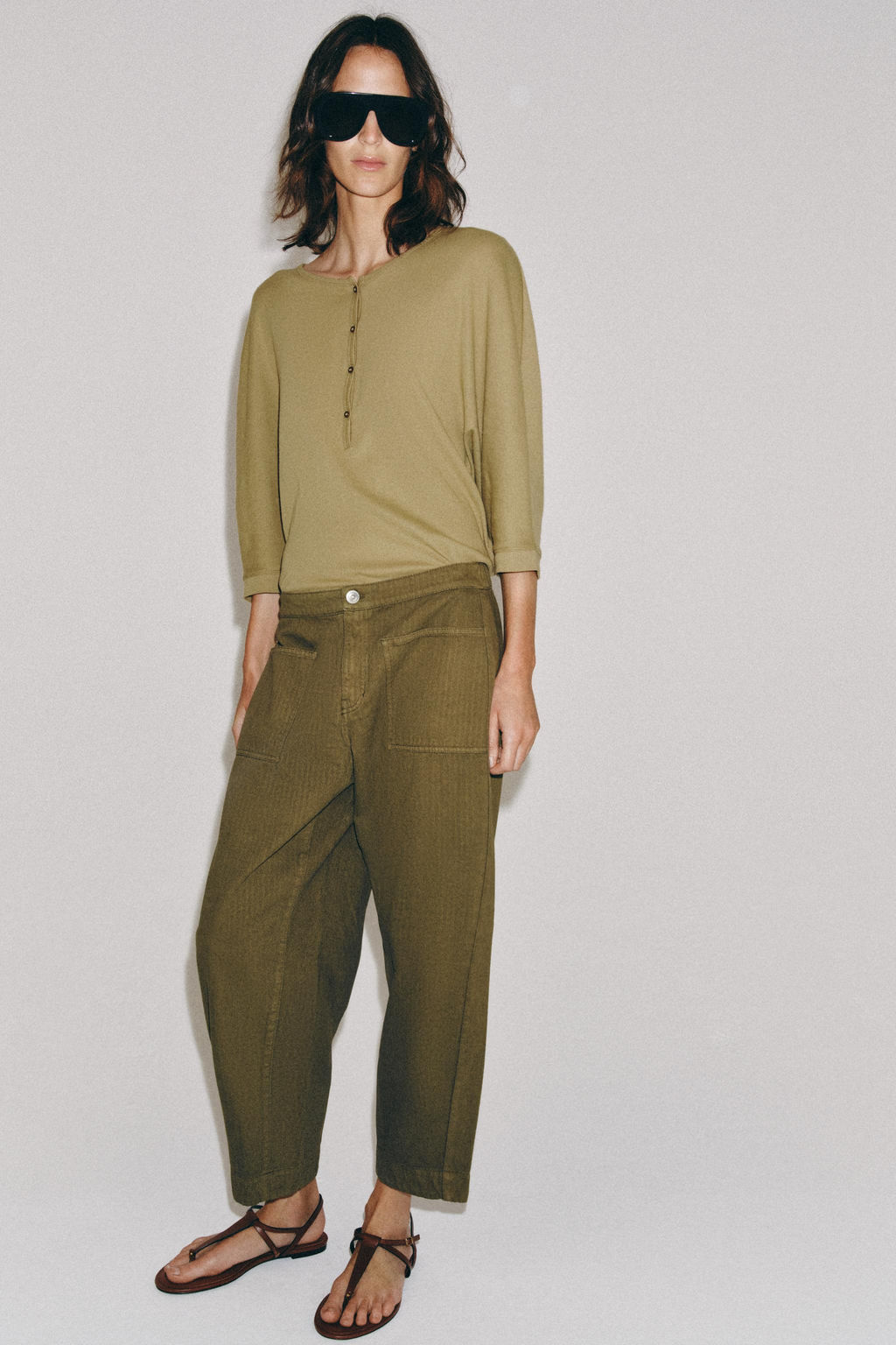 PANTAL?N BARREL ZW COLLECTION / Khaki