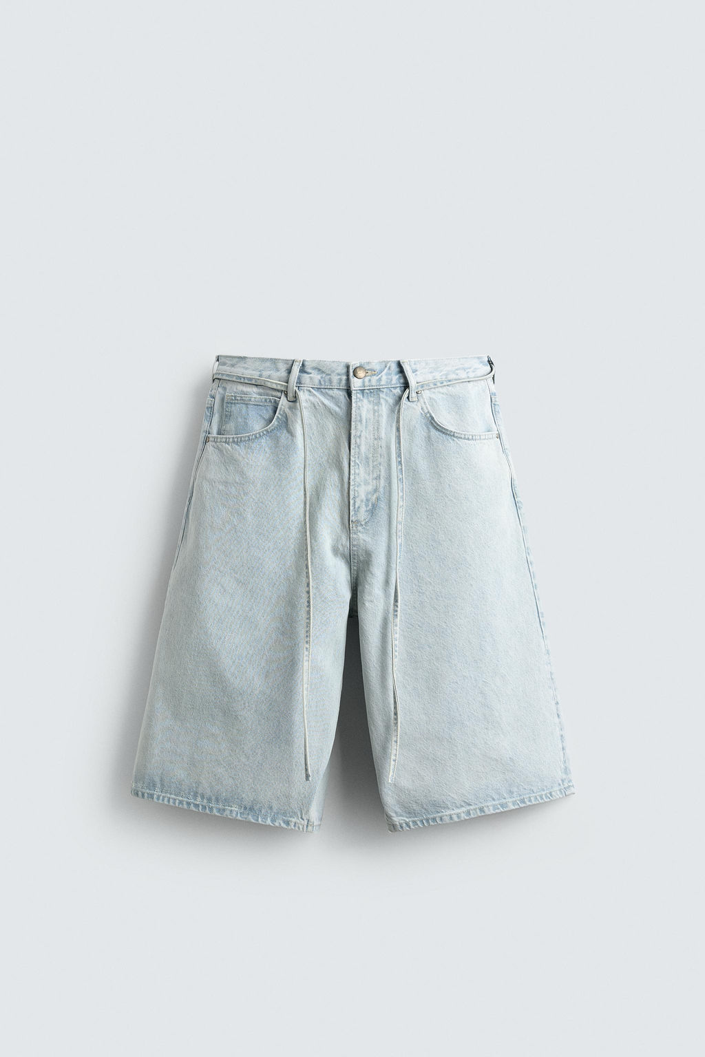 JORTS DENIM BAGGY FIT BORDADOS / Azul claro - Zara фото 7