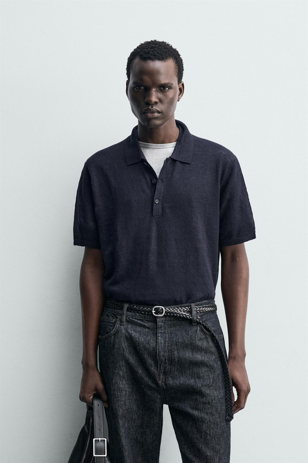 POLO PUNTO 100% LINO / Marino - Zara фото 2