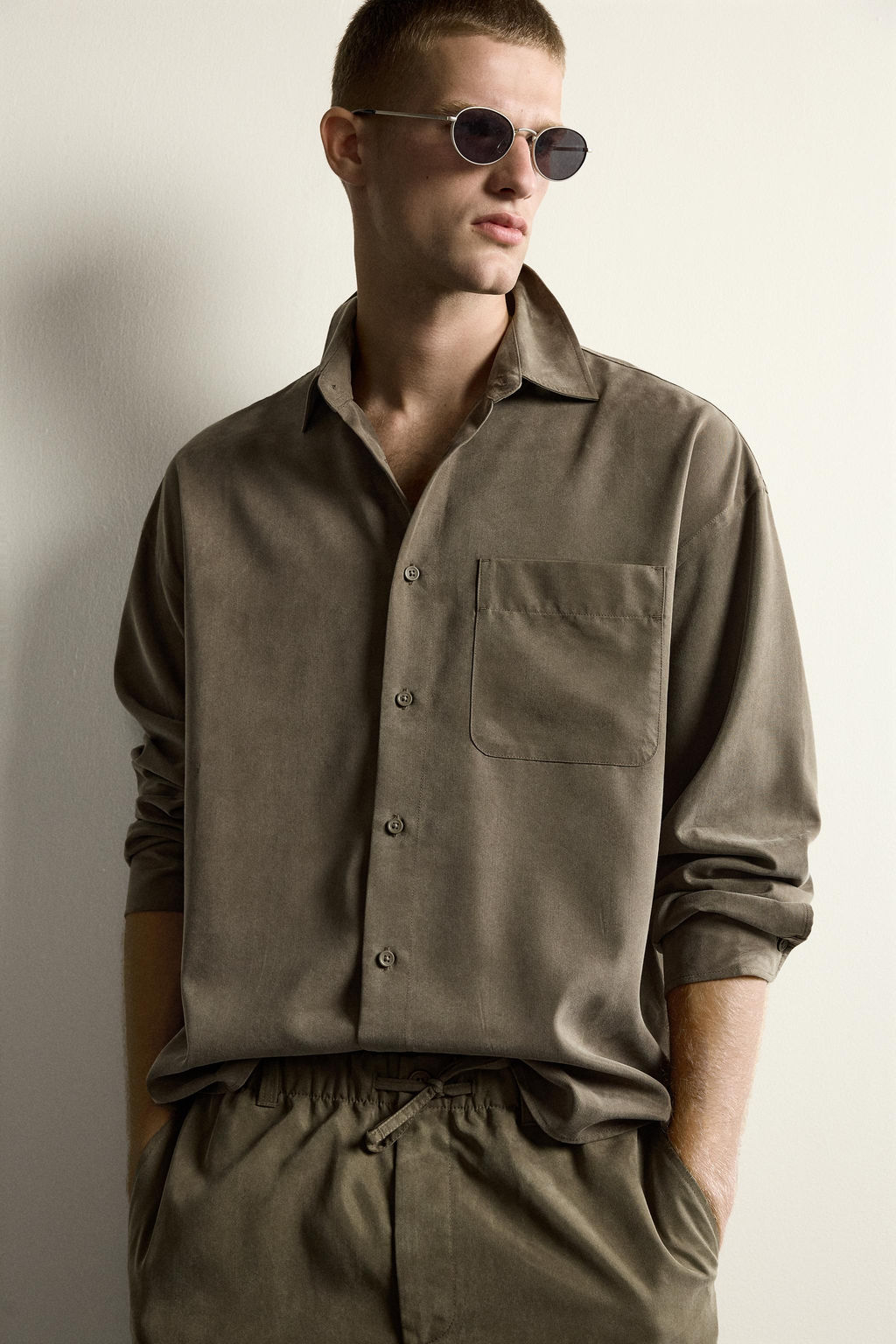 CAMISA FLUIDA RELAXED FIT / Marr?n - Zara фото 7