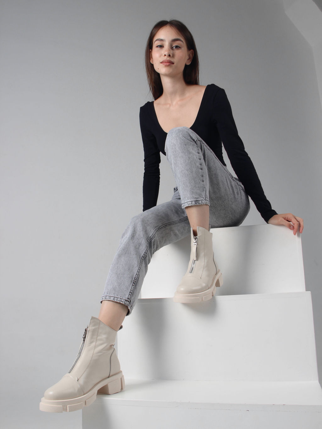 Ботинки 330.21074m.Бежевый/Шерсть