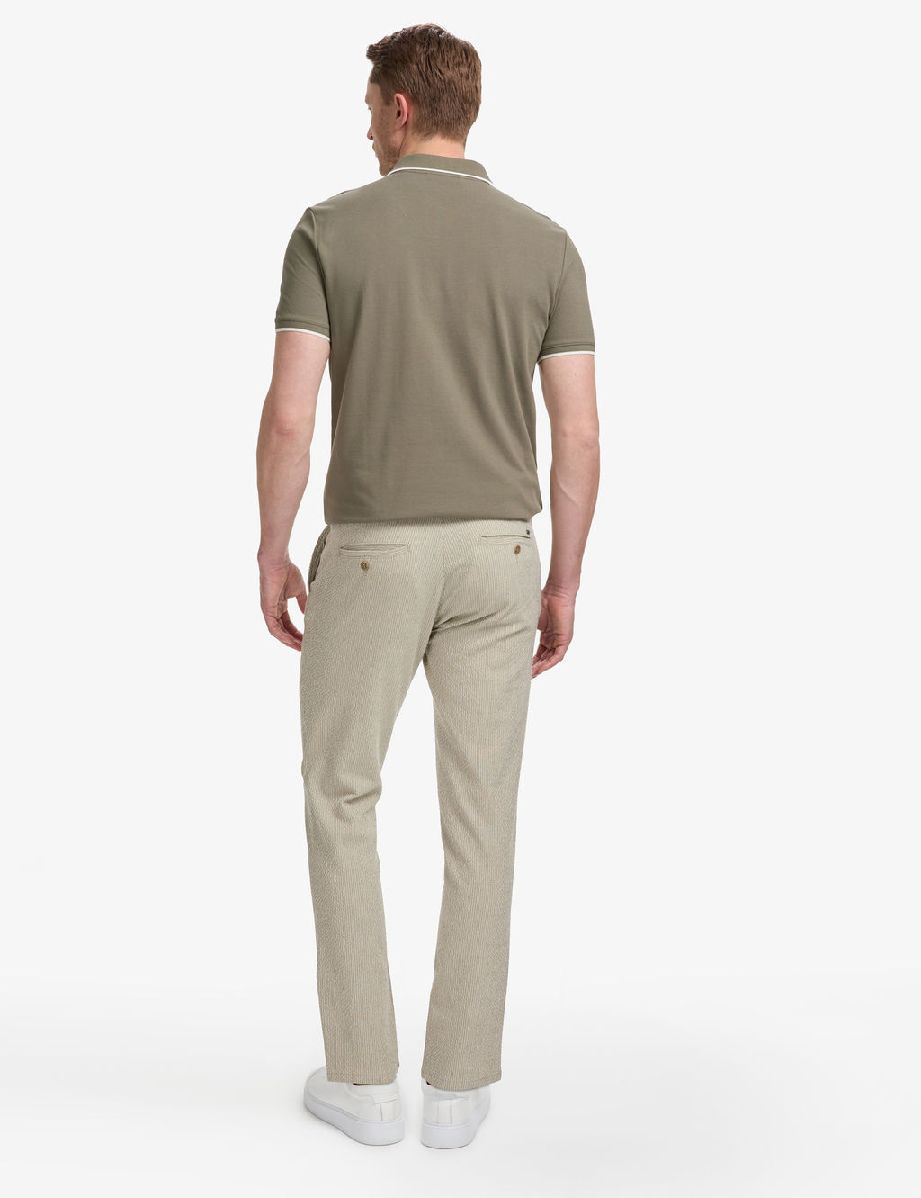 Haki Slim Fit Gofre Yazl_k Kanvas Pantolon