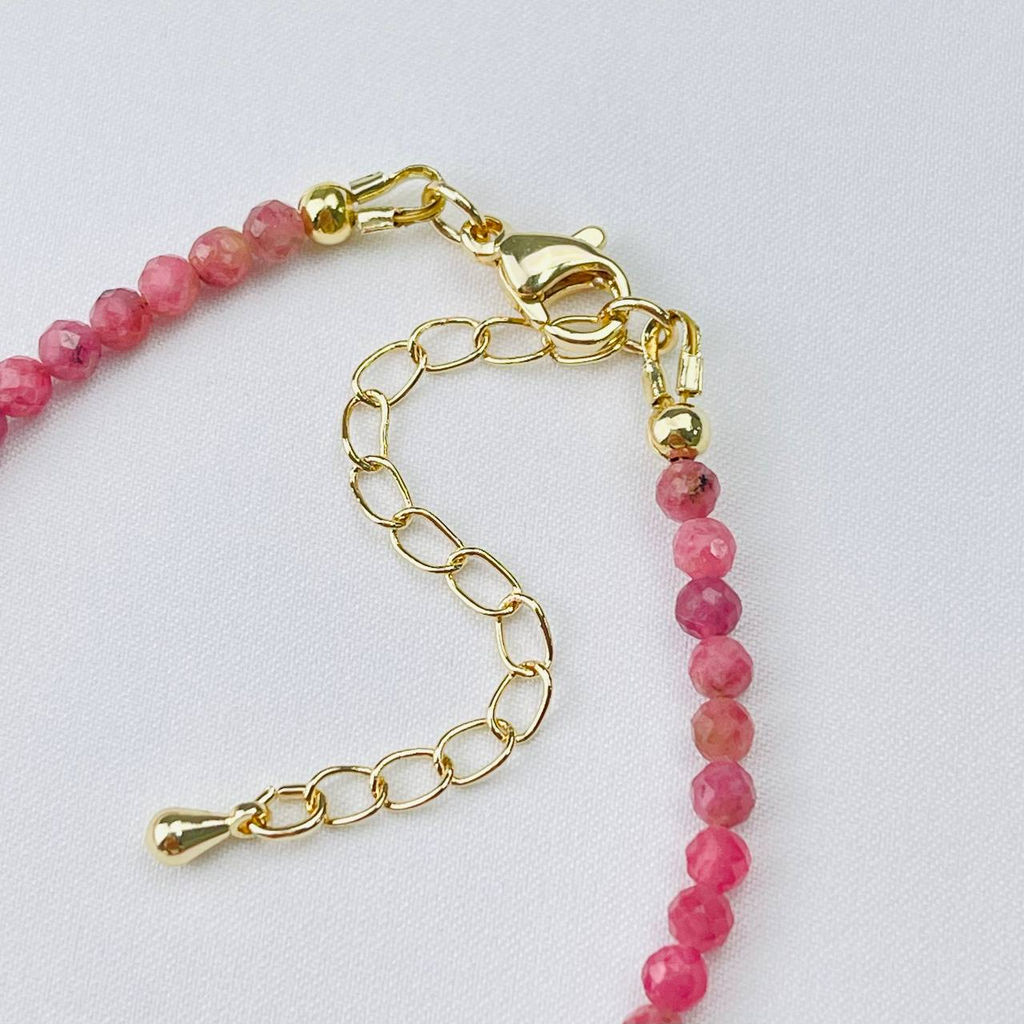 Браслет из Родонита и Жемчуга 16 см + - Радуга самоцветов фото 4