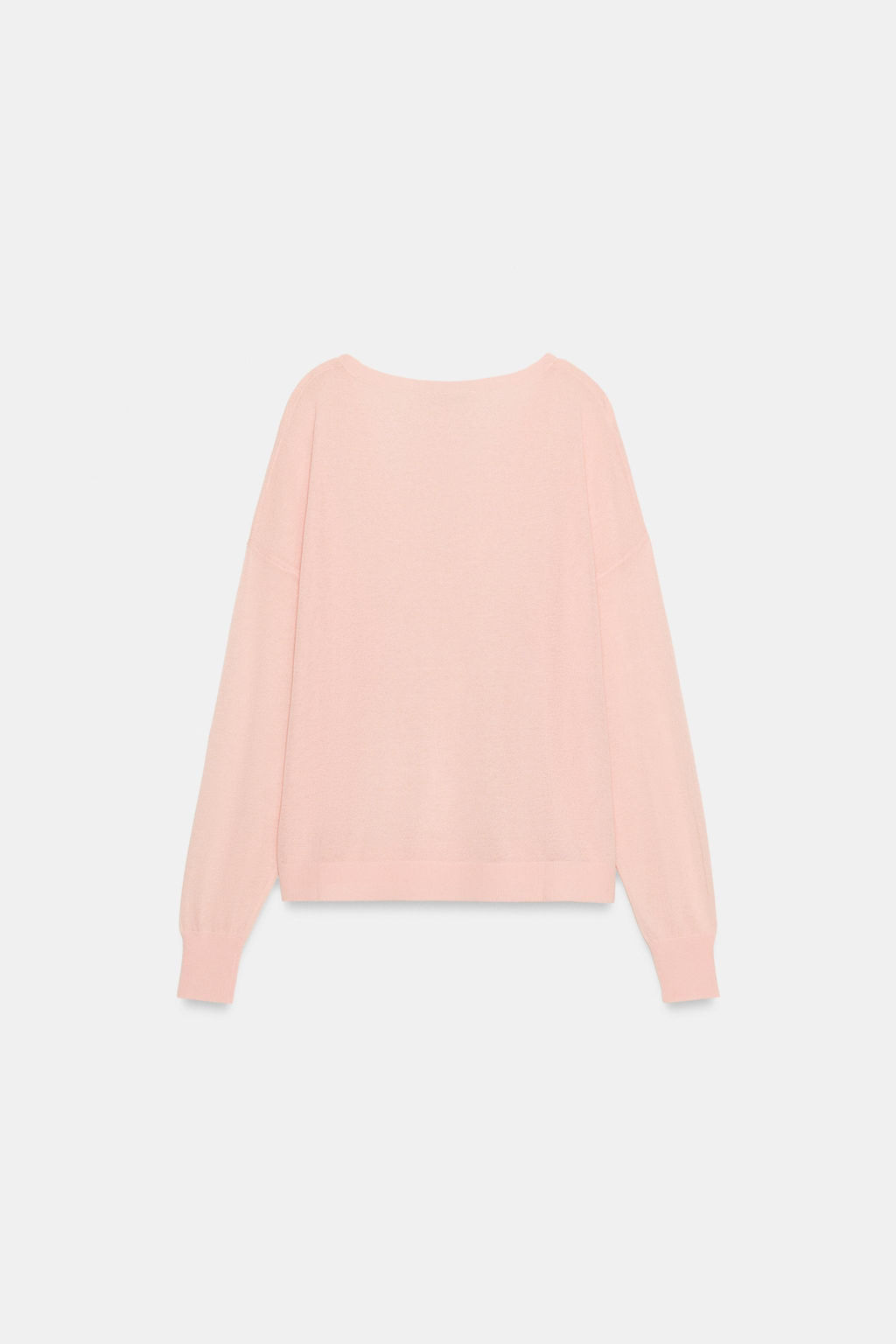 JERSEY PUNTO FINO ESCOTE PICO / Rosa pastel - Zara фото 7