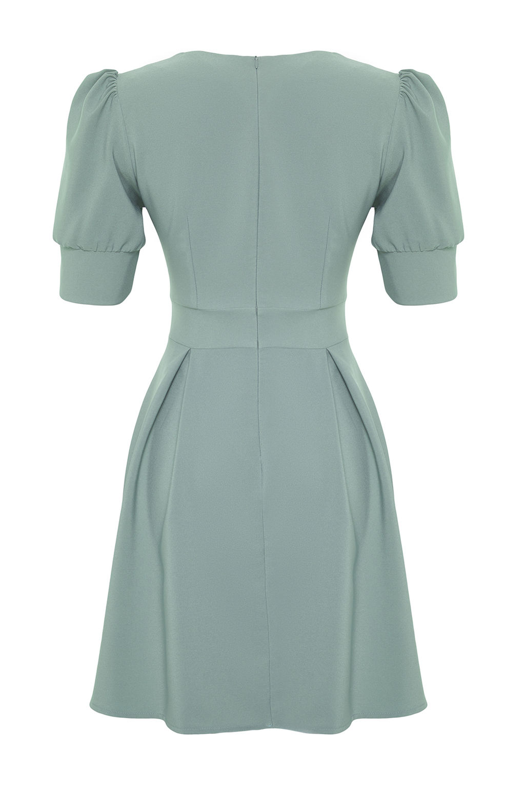 Mint Kruvaze Yaka Skater/Belden Ac?lan Mini Dokuma Elbise TWOSS20EL1639