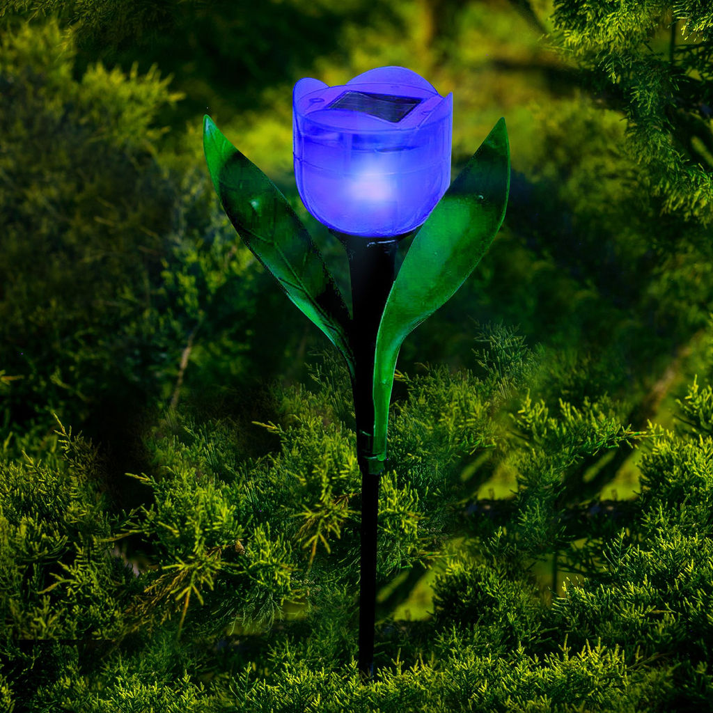 USL-C-453/PT305 PURPLE TULIP Садовый светильник на солнечной батарее Лиловый тюльпан. Белый свет. 1*LR аккумулятор в/к. IP44. TM Uniel. - Volpe фото 11