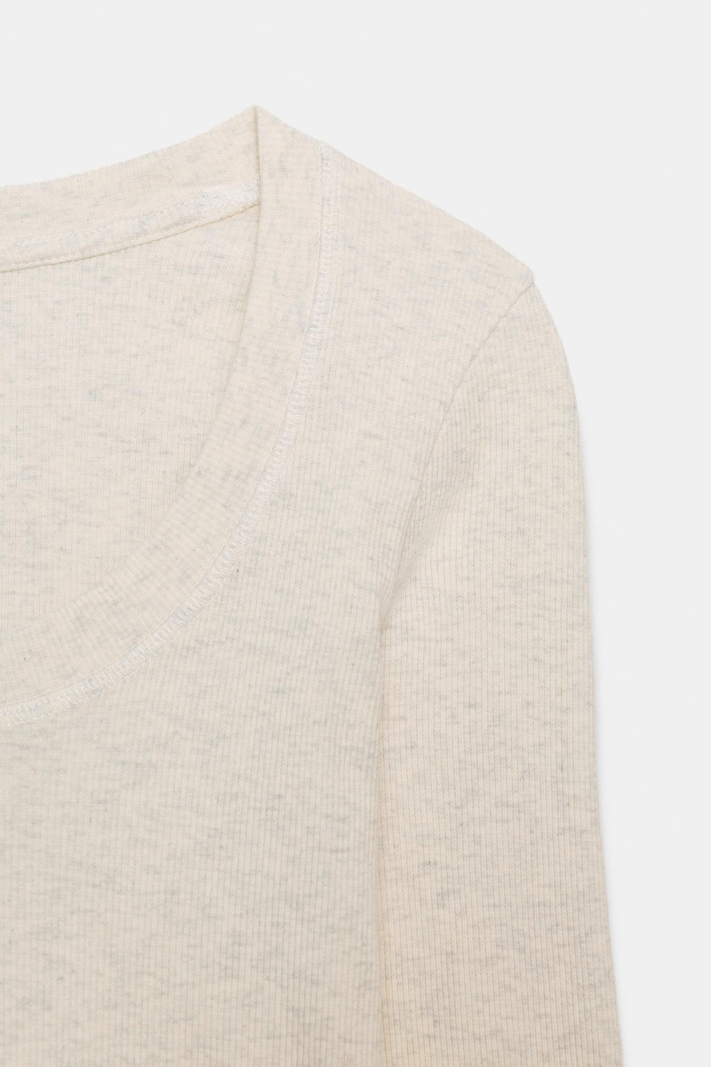 CAMISETA RIB MANGA LARGA / Gris vigor? - Zara фото 5