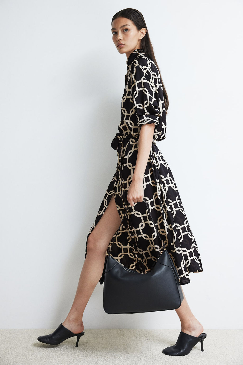 Vestido camisero con cinturon de anudar - H&m фото 4